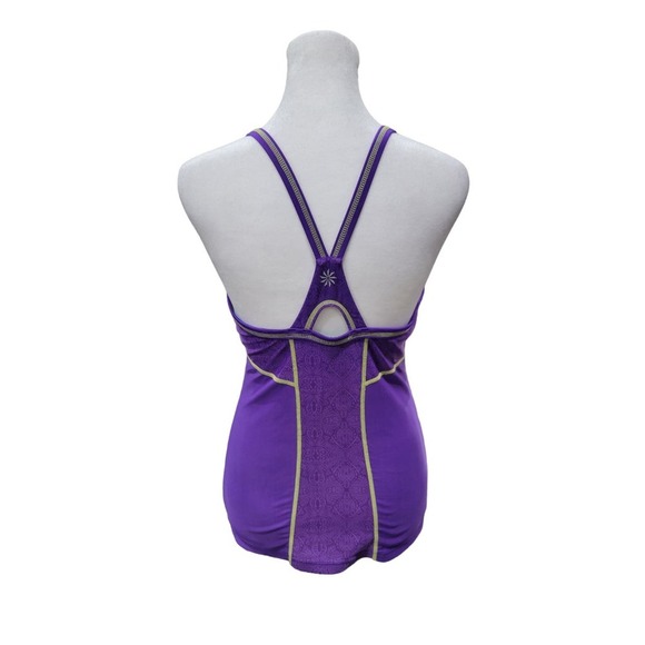 Athleta Dive In Medley Electric Purple Tankini Swimsuit Set Size Medium - Picture 4 of 13